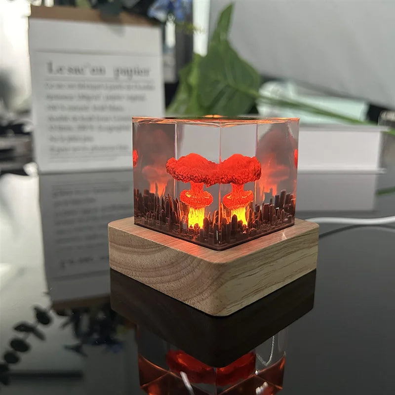 Retail 1 PCS Mushroom Cloud Nuclear Explosion Lamp Atomic Bomb Model Atmosphere Lamp Decoration Creative Gifts for Kids