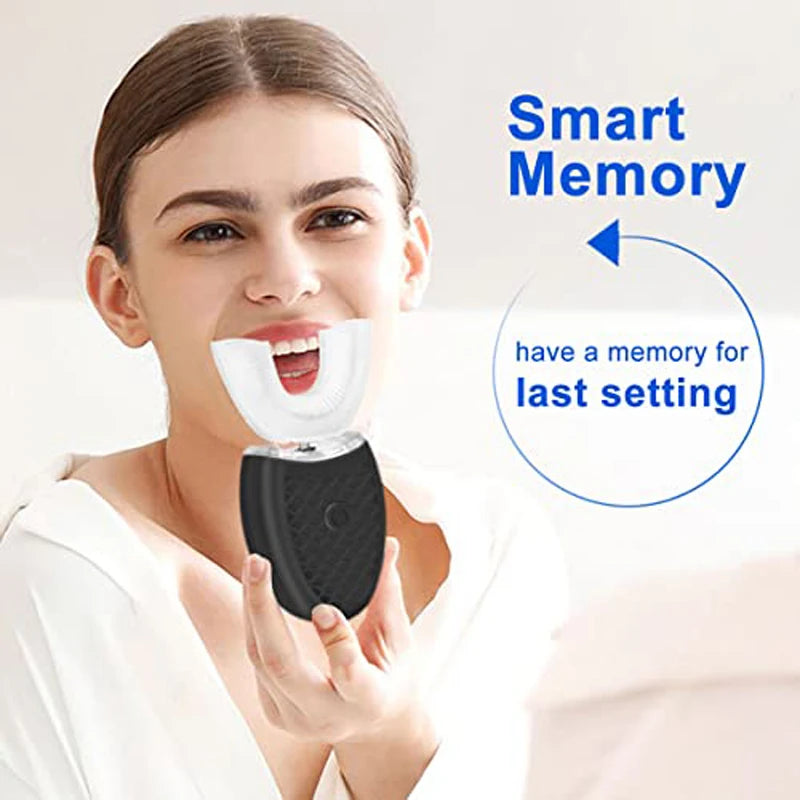 High Quality Travel Portable Waterproof Automatic U Shape Travel Food Grade Silicone Head Adults Kids Electric Toothbrush