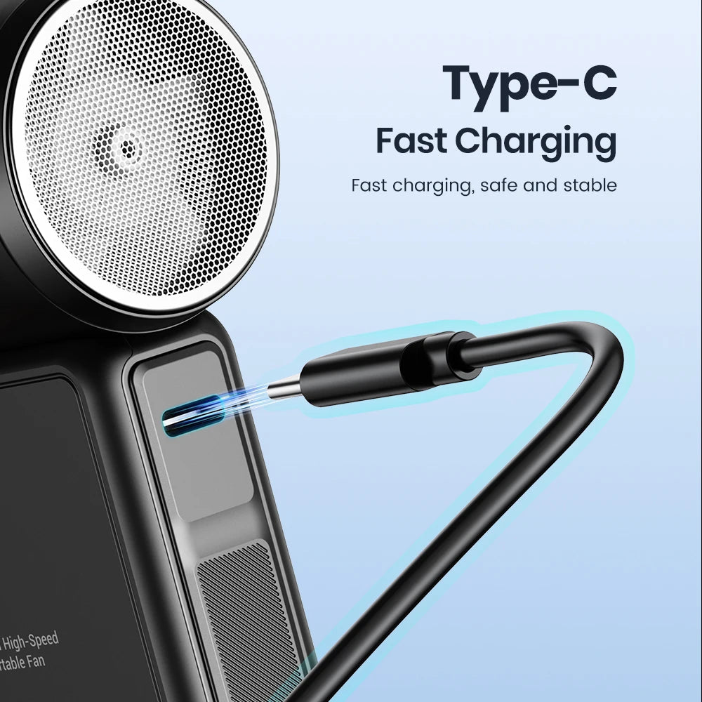 Portable Handheld Fan, 5000Mah Powerful Mini Turbo Fan, 13000 RPM High Speed USB Rechargeable for Travel & Outdoor