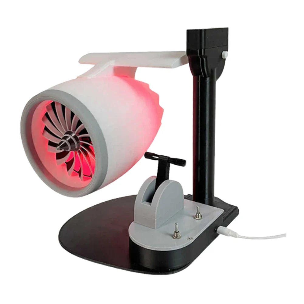 USB Jet Fan Creative Desktop Turbo Jet Fan with Humidifier and Tail Light Jet Engine Fan Engine Model Office Desk Fan