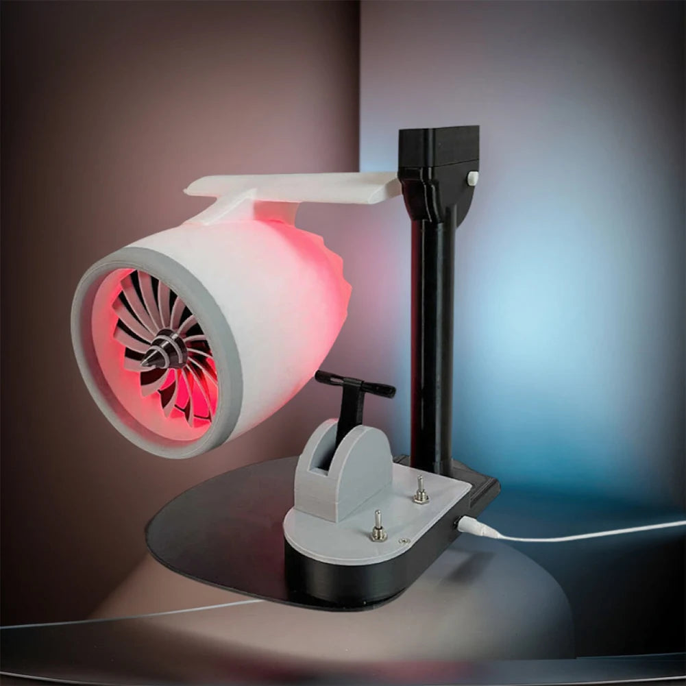 USB Jet Fan Creative Desktop Turbo Jet Fan with Humidifier and Tail Light Jet Engine Fan Engine Model Office Desk Fan