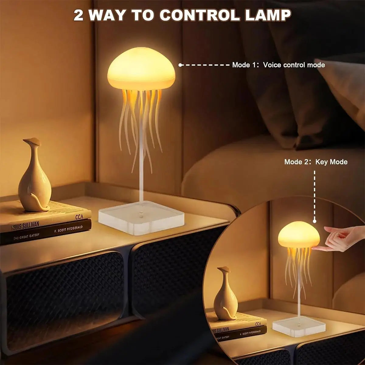 Jellyfish Night Light Lighting Decoration Home Smart Lights Cute Room Decor Usb Creative Led Floating Artificial Indoor Bedside