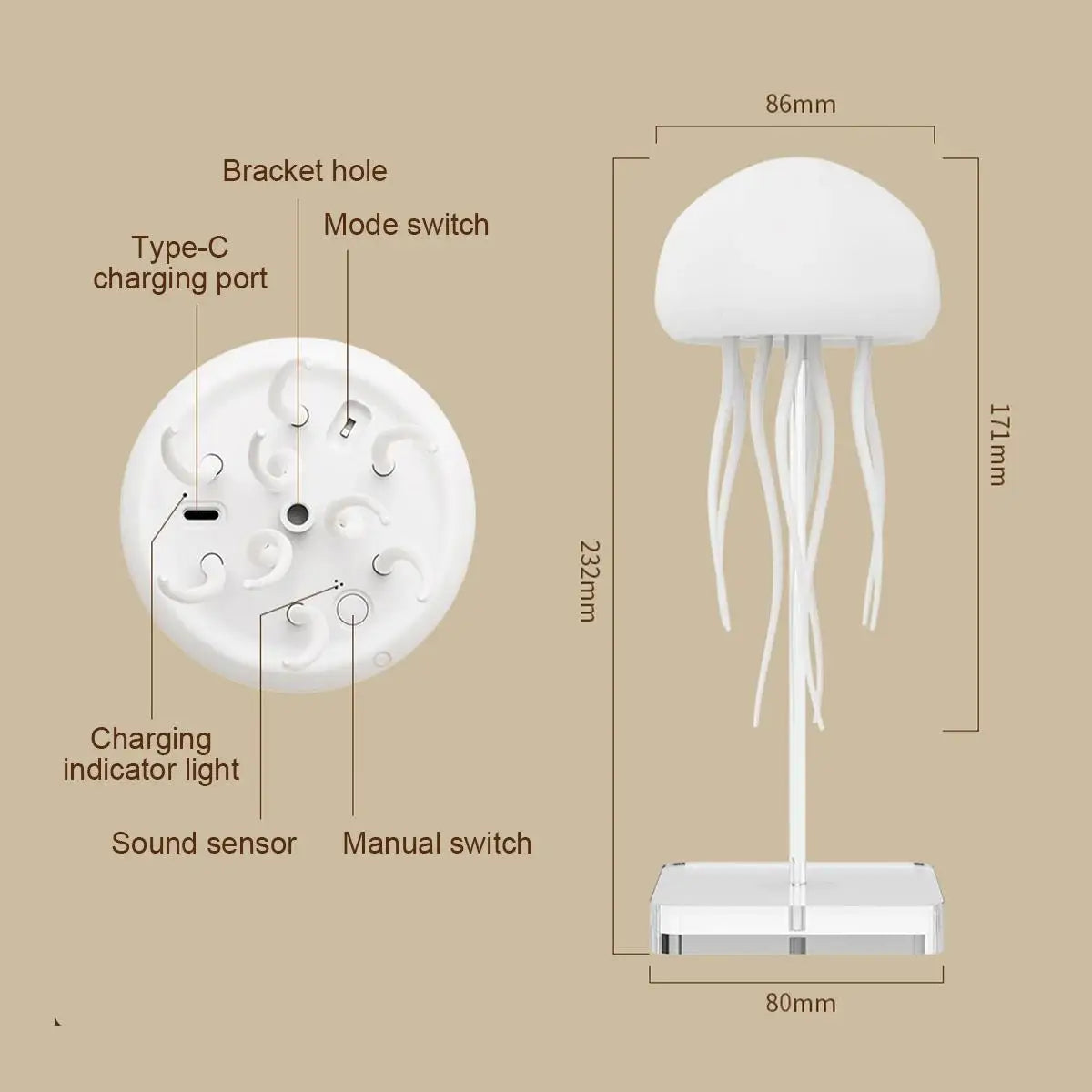 Jellyfish Night Light Lighting Decoration Home Smart Lights Cute Room Decor Usb Creative Led Floating Artificial Indoor Bedside