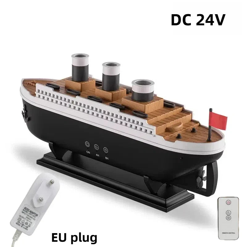 Titanic Ship Model Air Humidifier Home 250Ml Remote Control Essential Oil Jellyfish Smoke Ring Spray Aroma Diffuser Humidifiers