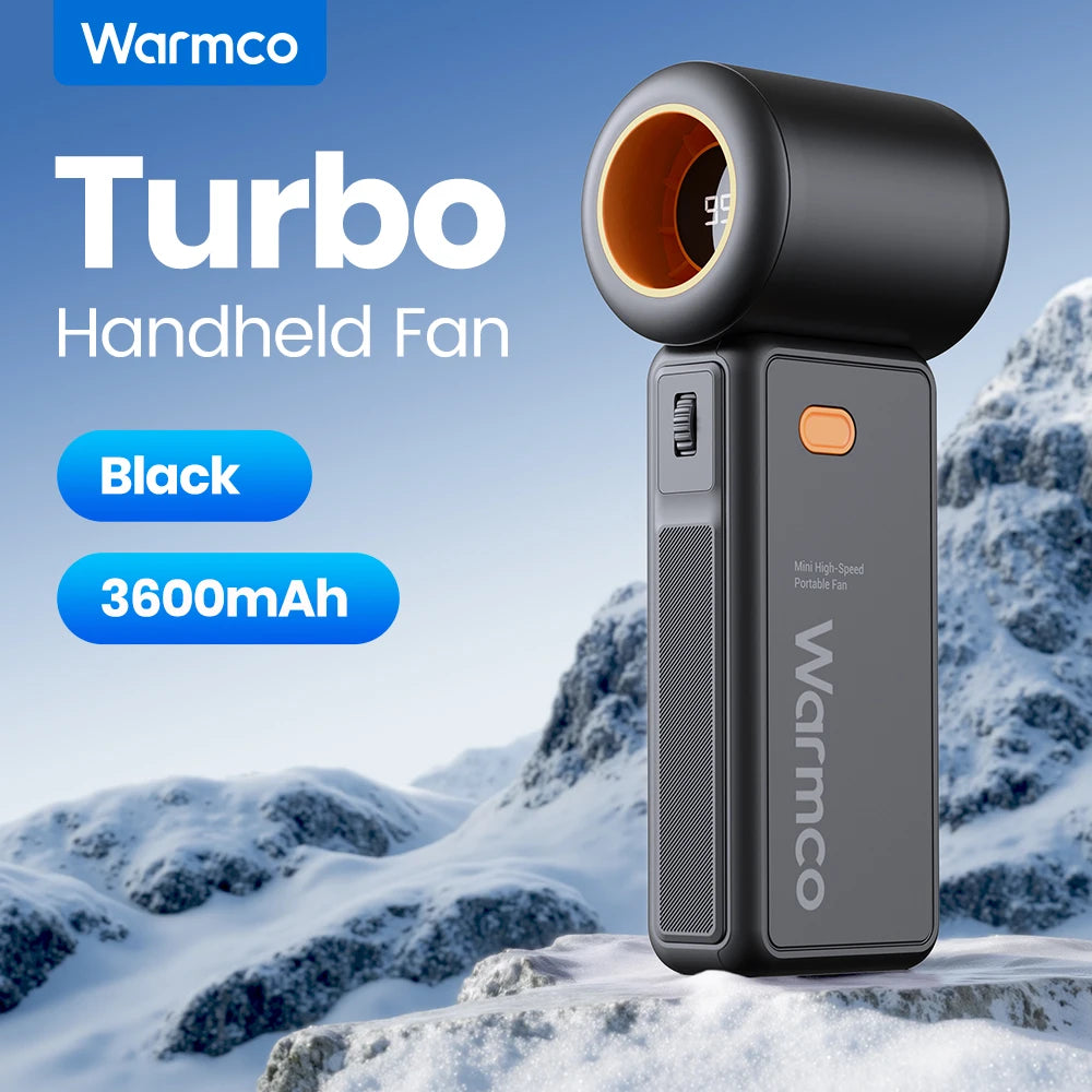 Portable Handheld Fan, 5000Mah Powerful Mini Turbo Fan, 13000 RPM High Speed USB Rechargeable for Travel & Outdoor
