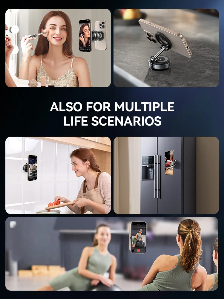 Joyroom Magnetic Suction Cup Phone Mount Vacuum Magnetic Car Phone Holder Mount with 360° Metal Strut for Iphone Samsung Xiaomi