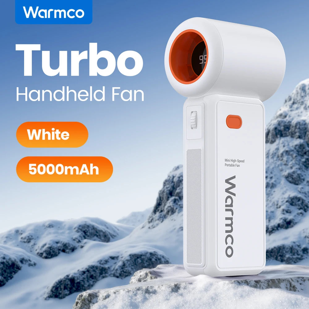 Portable Handheld Fan, 5000Mah Powerful Mini Turbo Fan, 13000 RPM High Speed USB Rechargeable for Travel & Outdoor