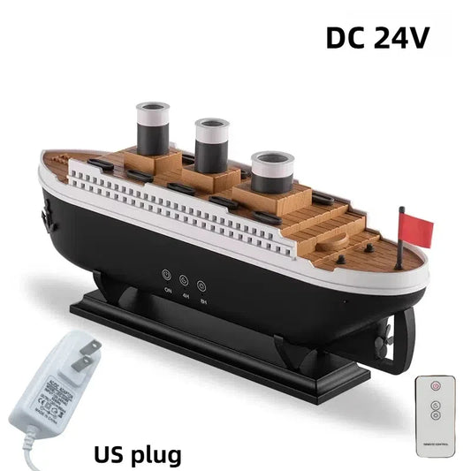 Titanic Ship Model Air Humidifier Home 250Ml Remote Control Essential Oil Jellyfish Smoke Ring Spray Aroma Diffuser Humidifiers